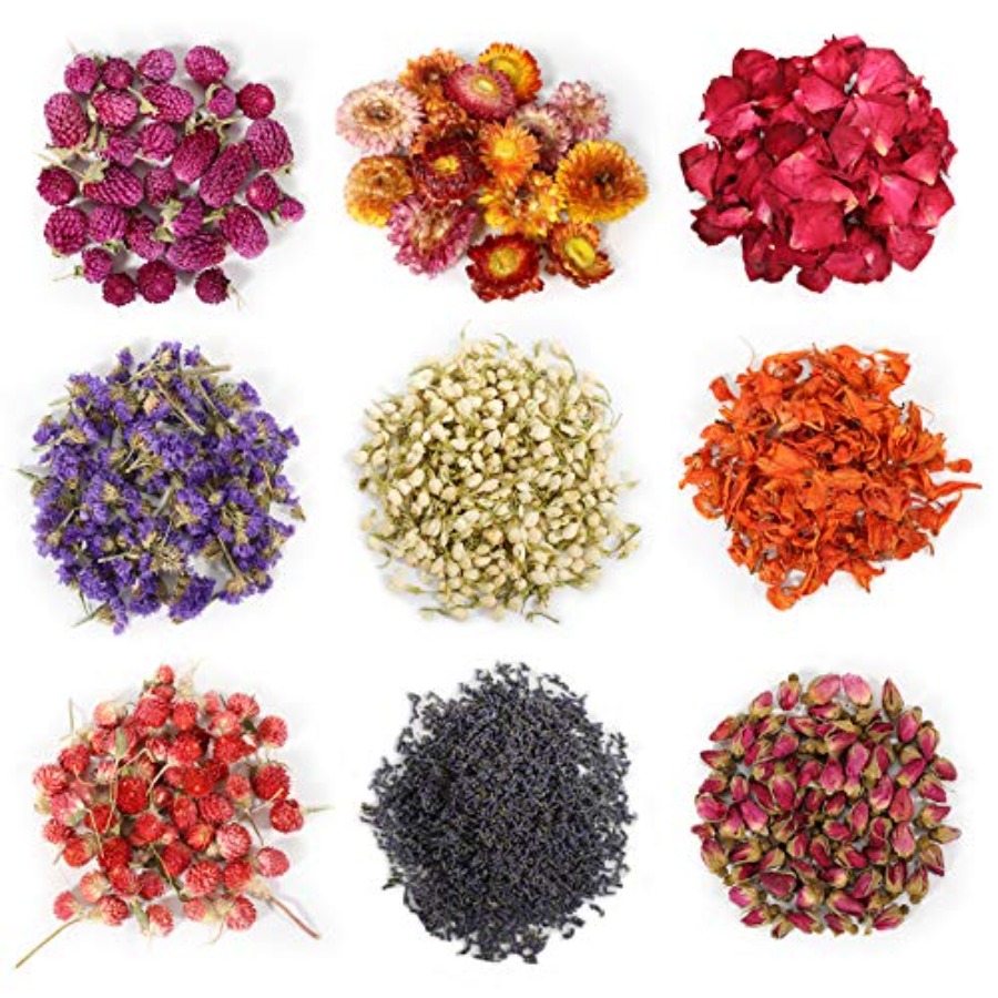 Dried Herbs - 9 zakjes gedroogde bloemen, 100% natuurlijke