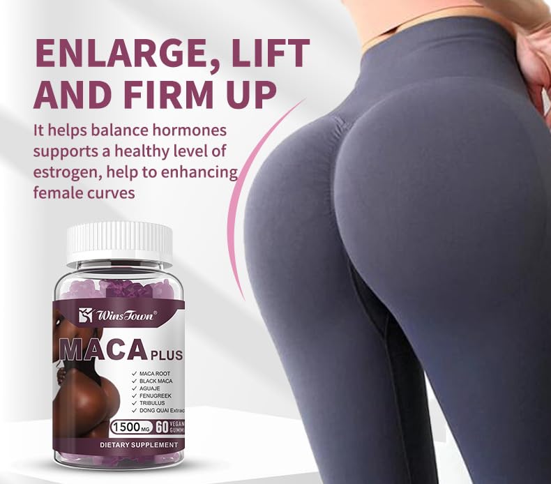 Maca Plus Gummies, Hip Butt Gu - Herbal Supplement recensie en prijs